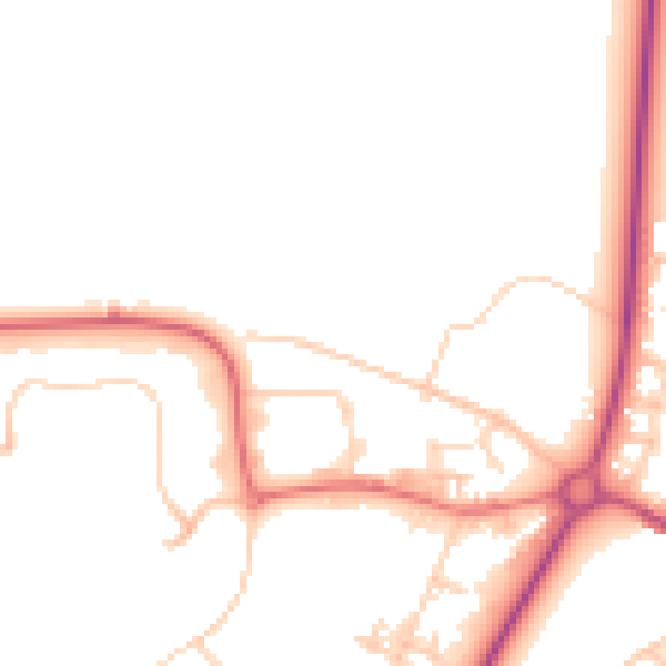 Daytime road noise heatmap for PR26 6TE