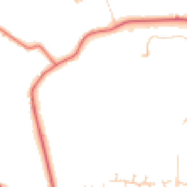 Daytime road noise heatmap for PR26 7BJ