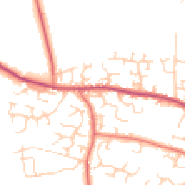Daytime road noise heatmap for PR26 7SF