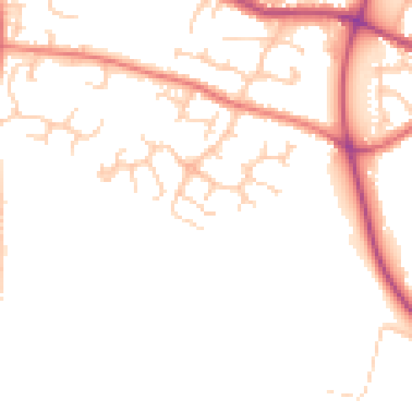 Daytime road noise heatmap for PR26 7SG