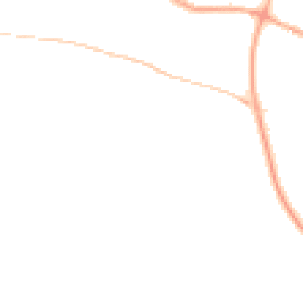 Night-time road noise heatmap for PR26 7SG