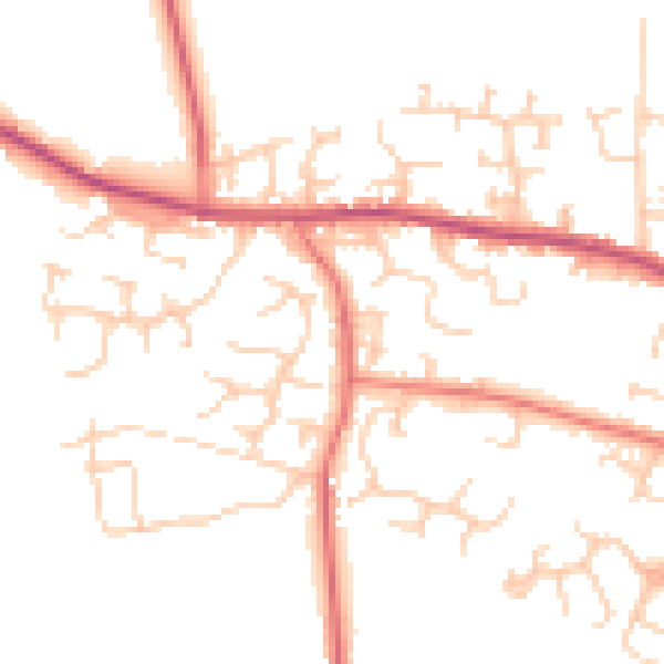 Daytime road noise heatmap for PR26 7SL