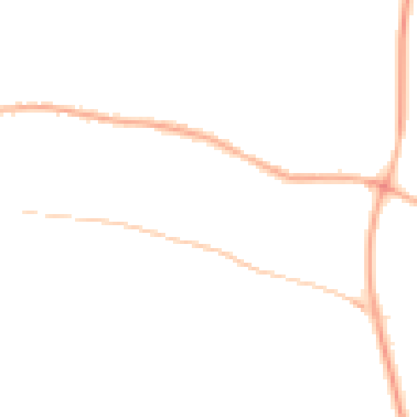 Night-time road noise heatmap for PR26 7TR