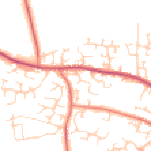 Daytime road noise heatmap for PR26 7UA