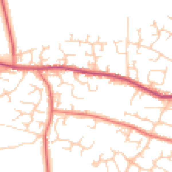 Daytime road noise heatmap for PR26 7UD