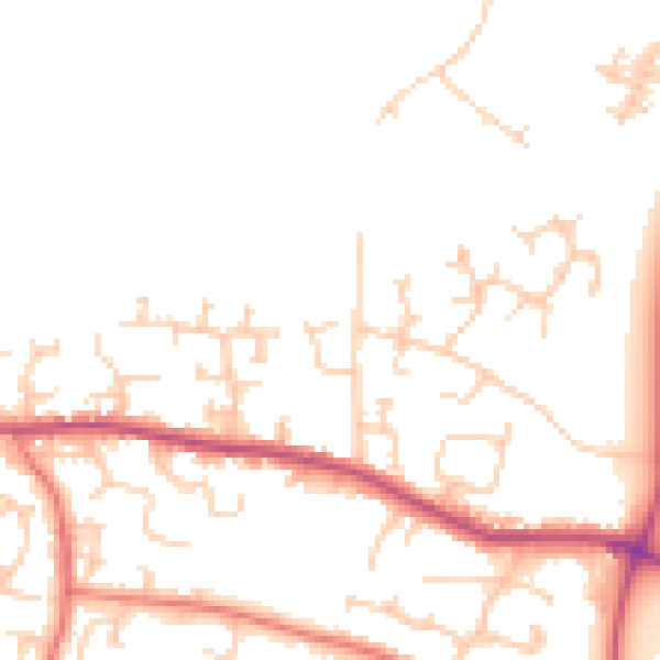 Daytime road noise heatmap for PR26 7UH