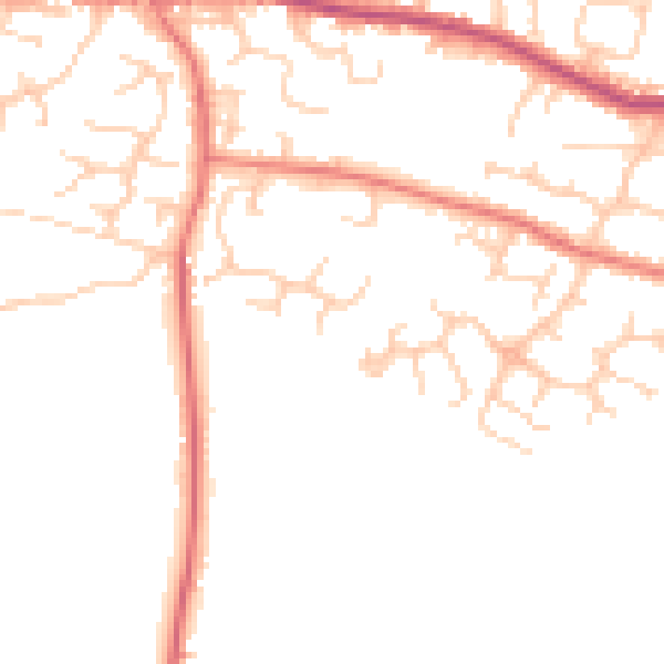 Daytime road noise heatmap for PR26 7UT