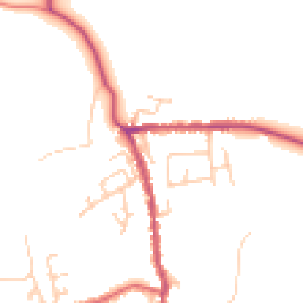 Daytime road noise heatmap for PR26 9AF