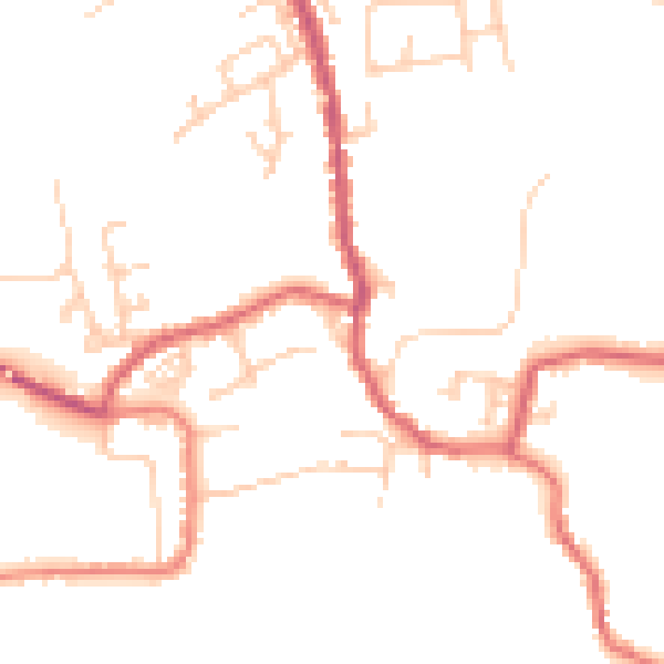 Daytime road noise heatmap for PR26 9AG