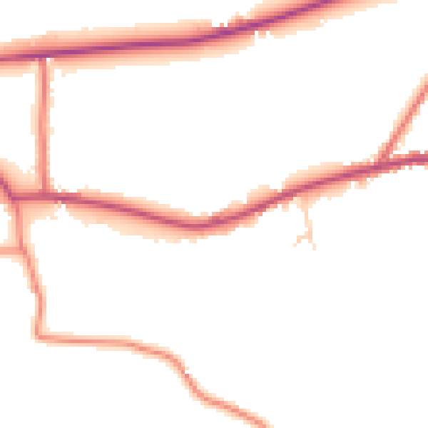 Daytime road noise heatmap for PR26 9AH