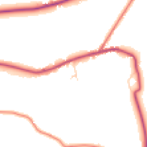 Daytime road noise heatmap for PR26 9AL