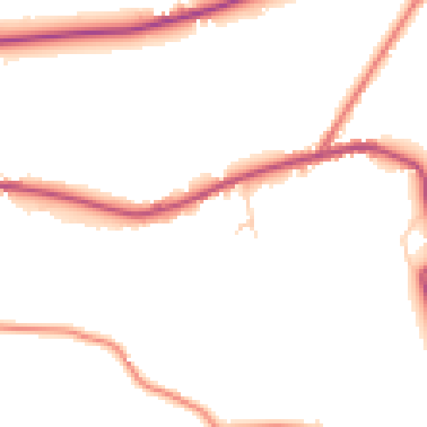 Daytime road noise heatmap for PR26 9AP