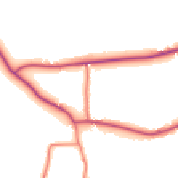 Daytime road noise heatmap for PR26 9AQ