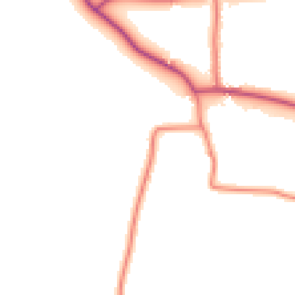 Daytime road noise heatmap for PR26 9AS