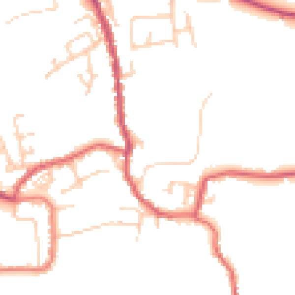 Daytime road noise heatmap for PR26 9AW