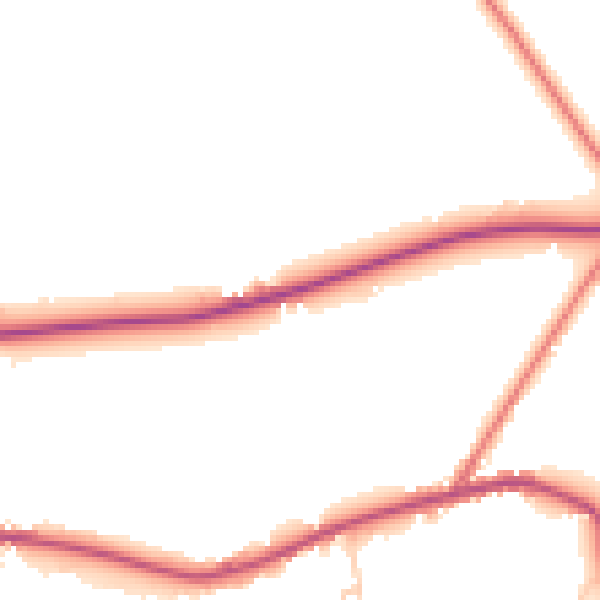 Daytime road noise heatmap for PR26 9AY