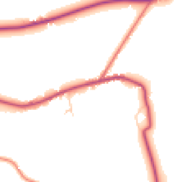 Daytime road noise heatmap for PR26 9BH