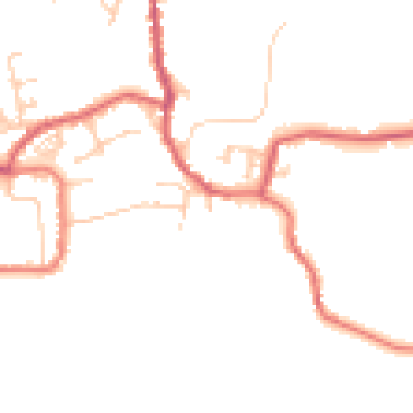 Daytime road noise heatmap for PR26 9HA
