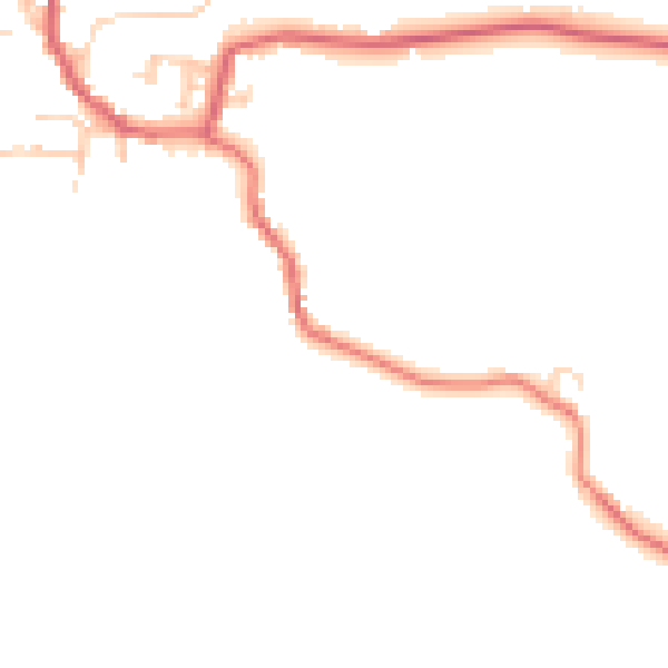 Daytime road noise heatmap for PR26 9HB