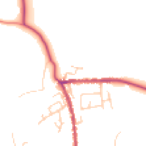 Daytime road noise heatmap for PR26 9HD