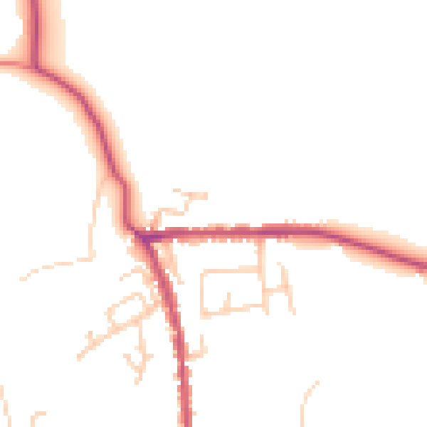 Daytime road noise heatmap for PR26 9HF