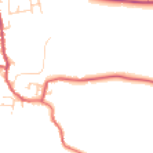 Daytime road noise heatmap for PR26 9HH