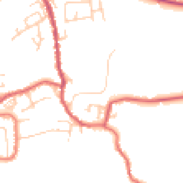 Daytime road noise heatmap for PR26 9HJ