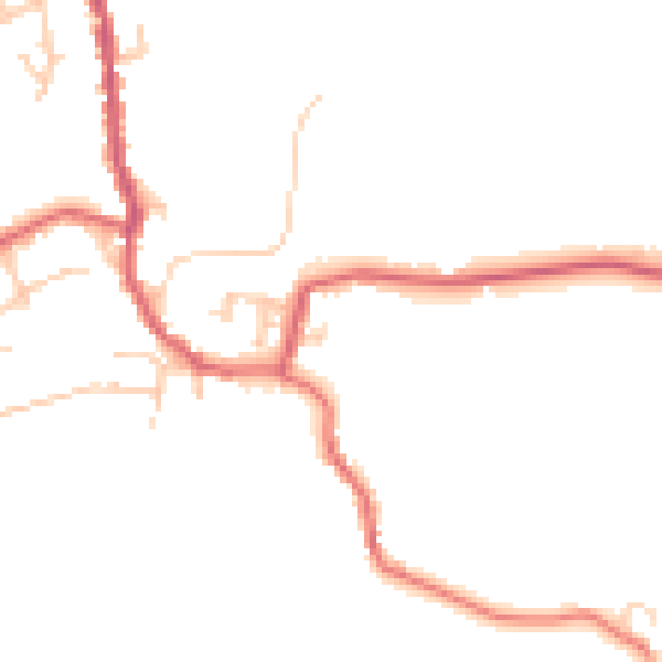 Daytime road noise heatmap for PR26 9HR