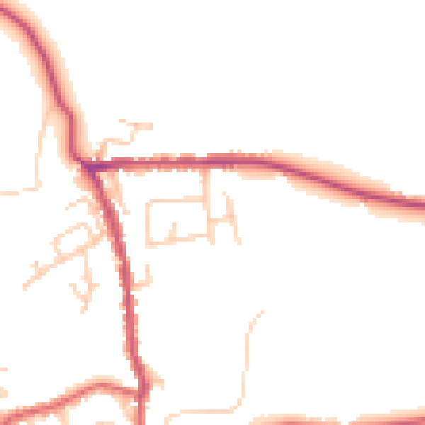 Daytime road noise heatmap for PR26 9HS