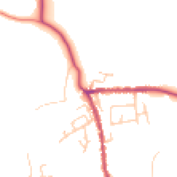 Daytime road noise heatmap for PR26 9HZ
