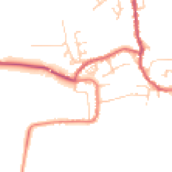 Daytime road noise heatmap for PR26 9JN