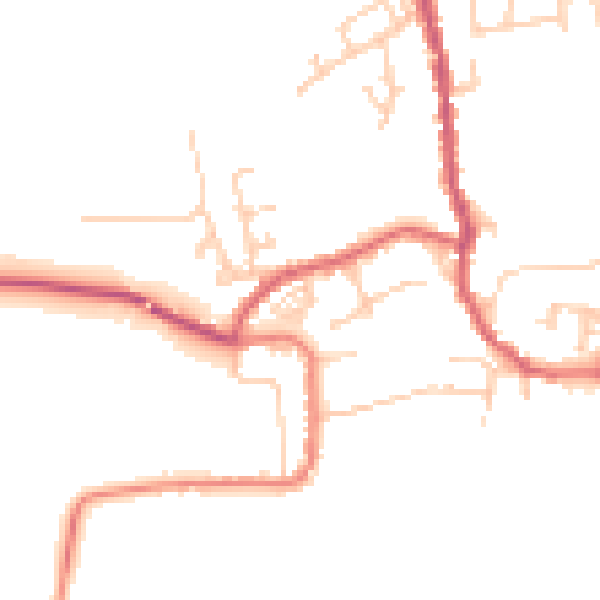 Daytime road noise heatmap for PR26 9RD