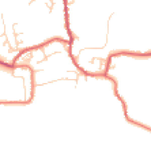 Daytime road noise heatmap for PR26 9RE