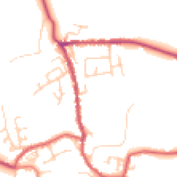 Daytime road noise heatmap for PR26 9RG