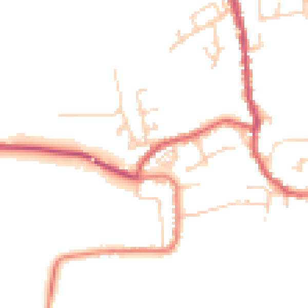 Daytime road noise heatmap for PR26 9RS