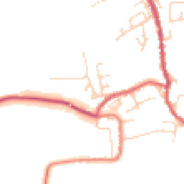 Daytime road noise heatmap for PR26 9RU