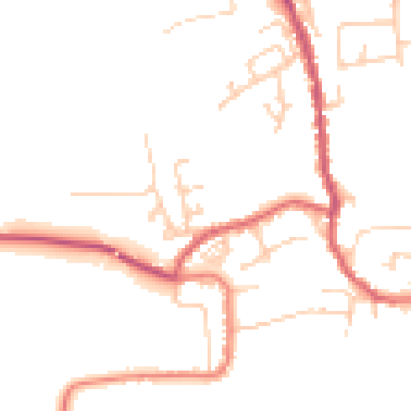 Daytime road noise heatmap for PR26 9RW