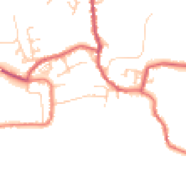 Daytime road noise heatmap for PR26 9RX