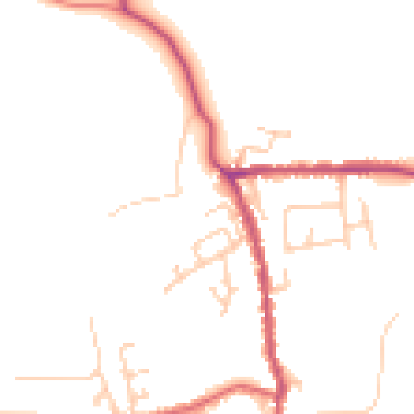 Daytime road noise heatmap for PR26 9RZ