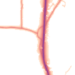 Daytime road noise heatmap for PR3 0AJ