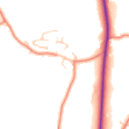 Daytime road noise heatmap for PR3 0BQ