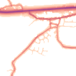 Daytime road noise heatmap for PR3 0DJ