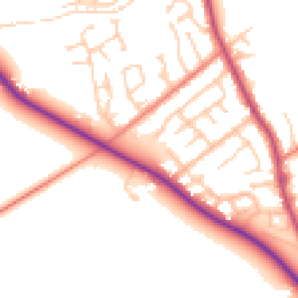 Daytime road noise heatmap for PR3 0DS