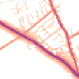 Daytime road noise heatmap for PR3 0DW