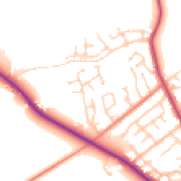 Daytime road noise heatmap for PR3 0DZ