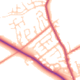 Daytime road noise heatmap for PR3 0EA