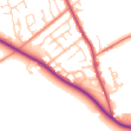 Daytime road noise heatmap for PR3 0EG