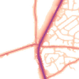 Daytime road noise heatmap for PR3 0JF