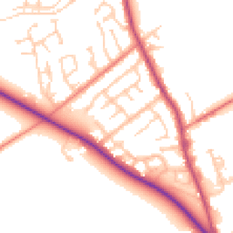 Daytime road noise heatmap for PR3 0QE