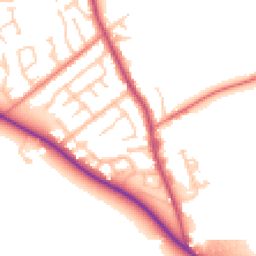 Daytime road noise heatmap for PR3 0QT